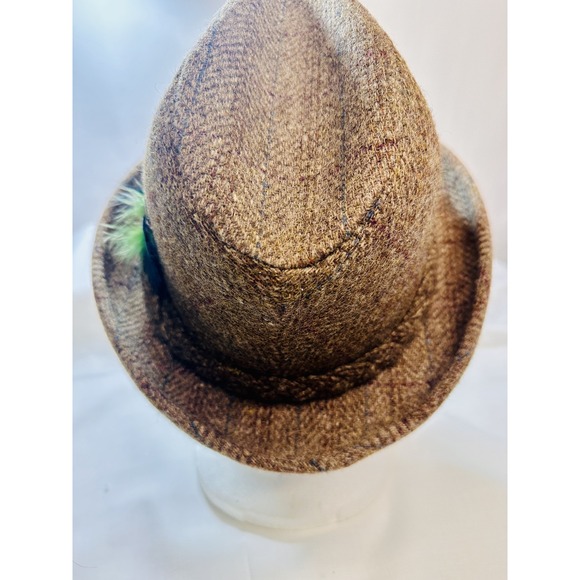 Stetson Fedora Wool Tweed Hat‎ With Feathers - Picture 1 of 12